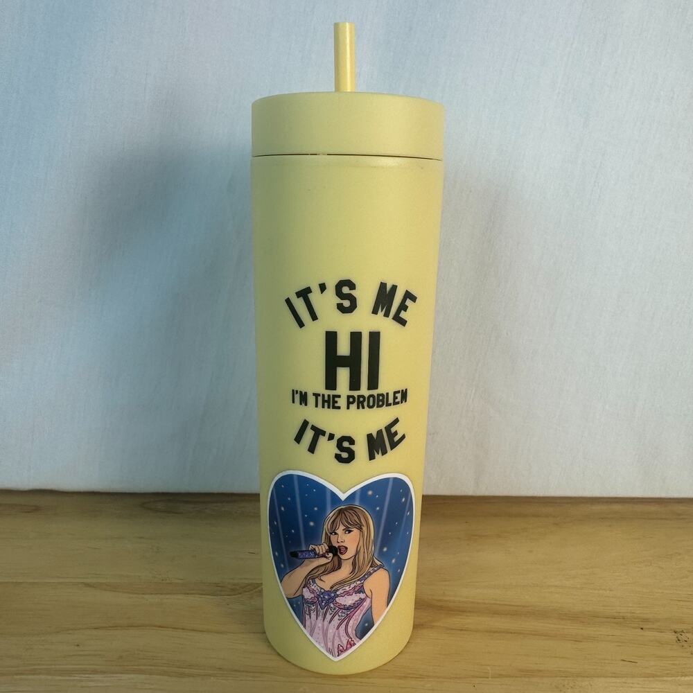 Taylor Swift "It's Me Hi I'm the Problem It's Me" Tumbler w/Straw & Sticker